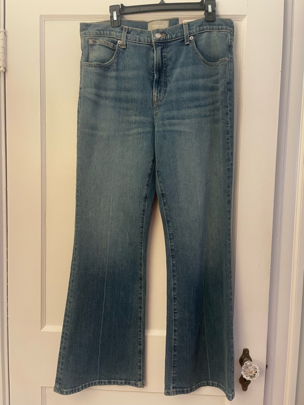 Everlane The High Rise Flare Jean in Bright Indigo - Picture 2 of 5